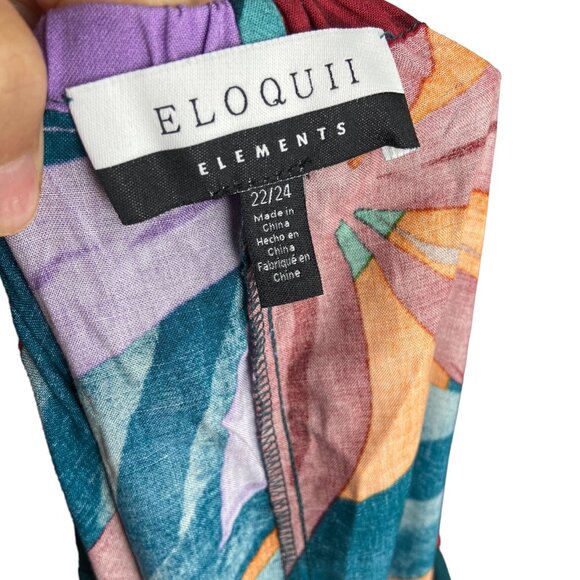 ELOQUII Plus Size 22/24 Printed Halter Dress safari printed block NEW - Picture 10 of 15